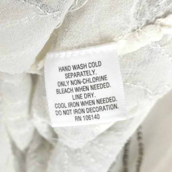 Bar III Embellished Sheer White Tank Blous… - Picture 8 of 10